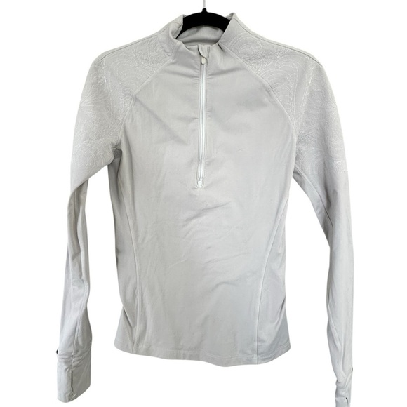 lululemon athletica Tops - Lululemon Size 4 White Floral Zip Up Pullover